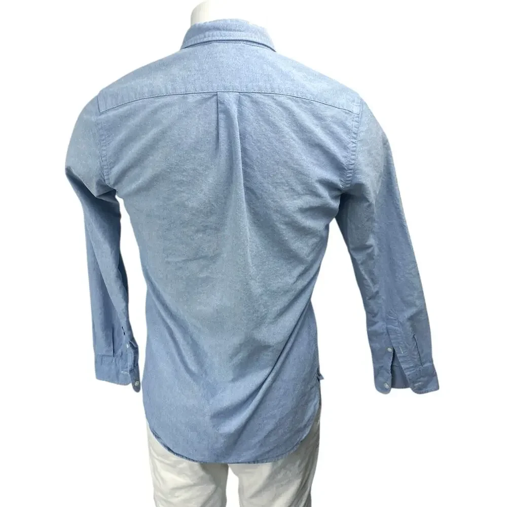 Levi's Men's Blue Long Sleeve Collared Slim Button Down Pocket Shirt Top Size S